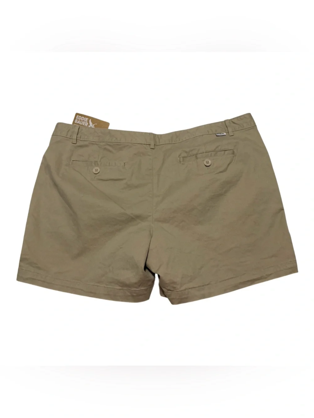 NWT Eddie Bauer WR Stretch Legend Wash Willit Shorts Size 16 Cloud Tan Khaki